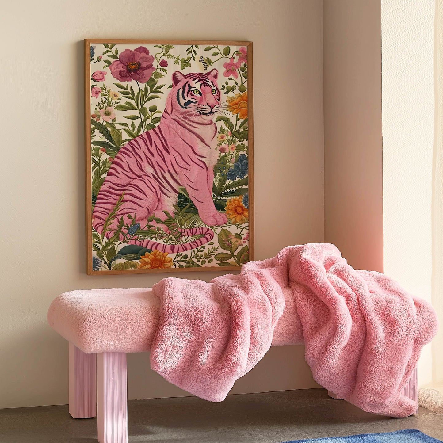 Pink Floral Tiger
