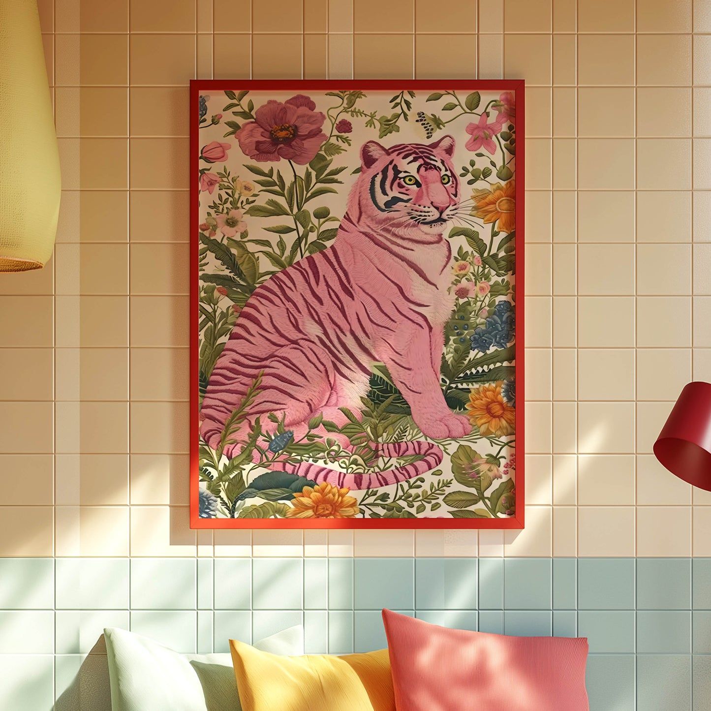 Pink Floral Tiger