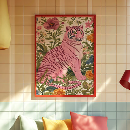 Pink Floral Tiger