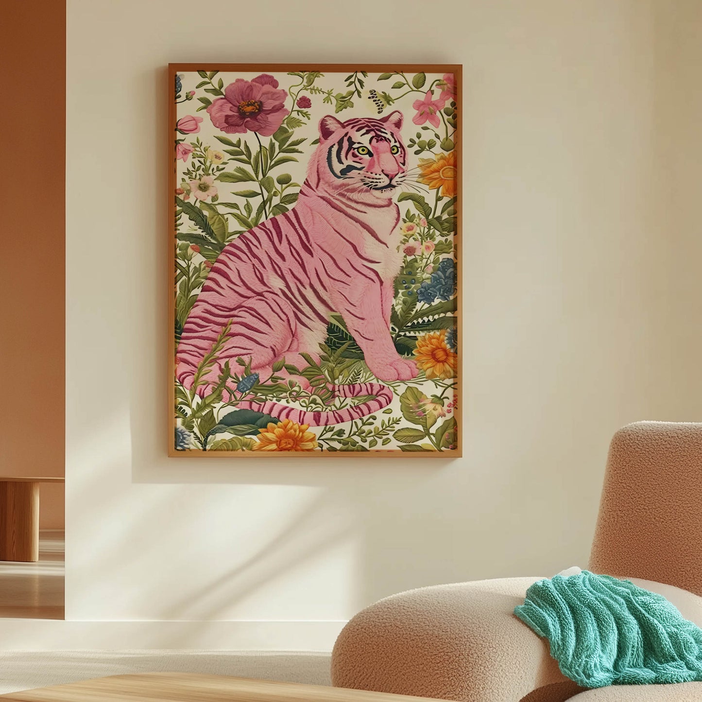 Pink Floral Tiger