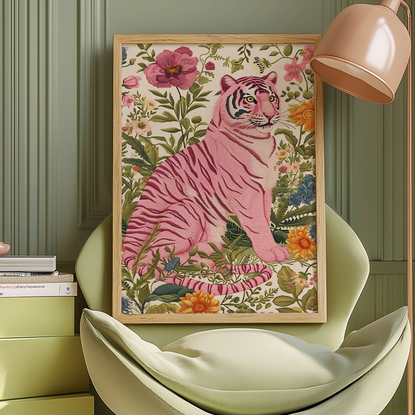 Pink Floral Tiger