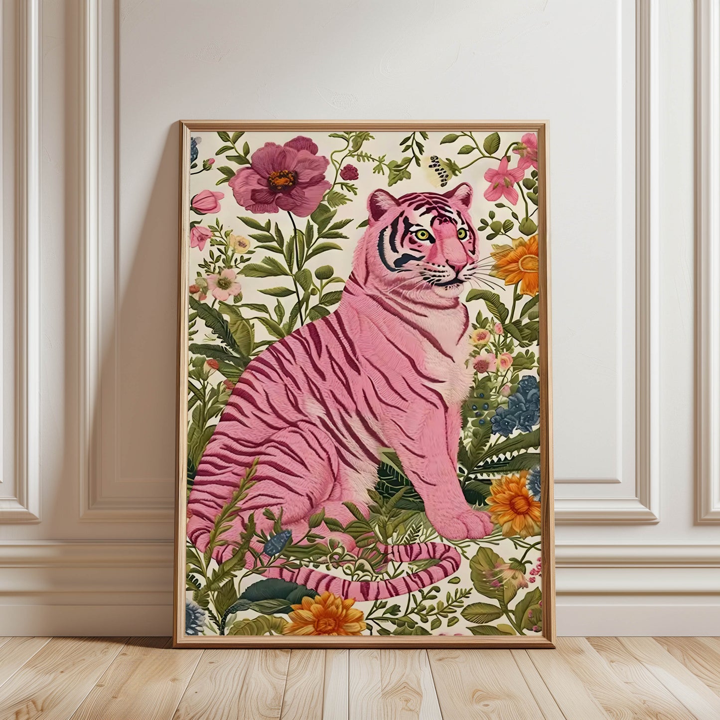 Pink Floral Tiger