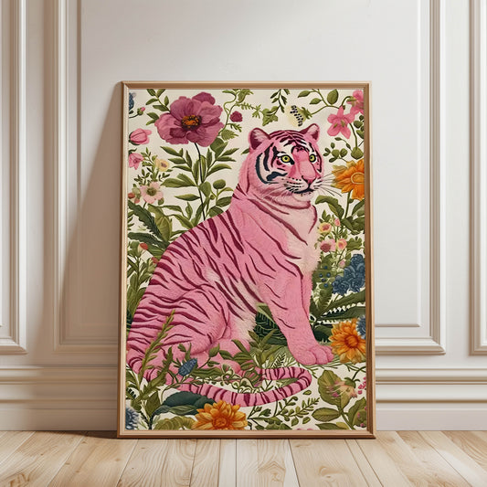 Pink Floral Tiger