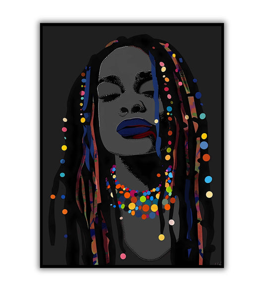 Beaded Locs Beauty(2 of 2) printable poster. Available for purchase as a physical poster or digital download