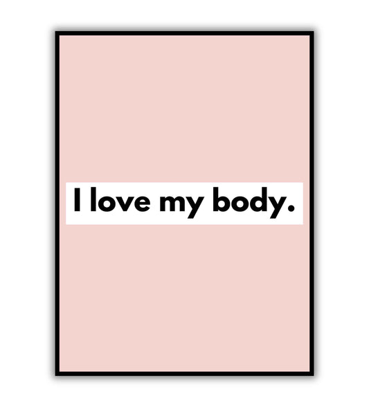 Embrace Yourself printable wall art poster. Positive message about body image