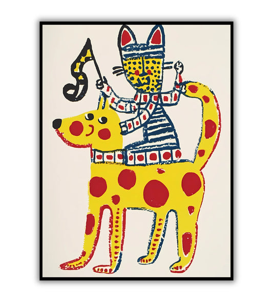 Circus Duo wall art for playful and whimsical interiors.	