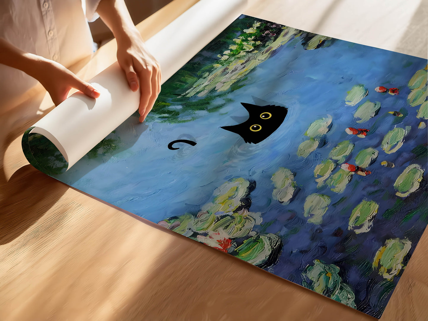 Cat Monet Pond