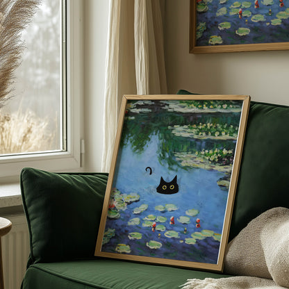 Cat Monet Pond