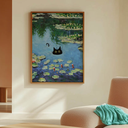 Cat Monet Pond