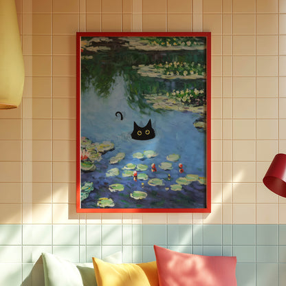 Cat Monet Pond