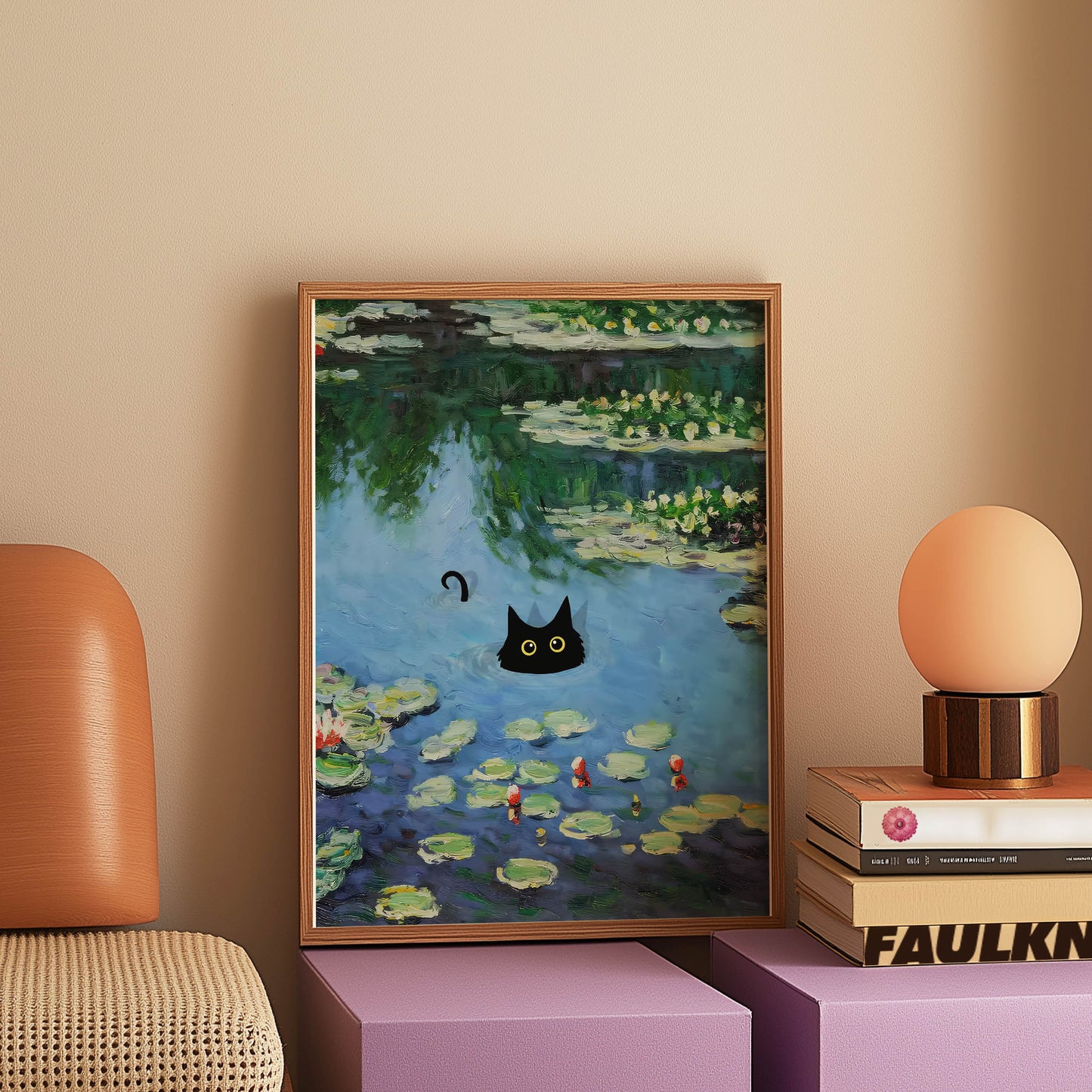 Cat Monet Pond