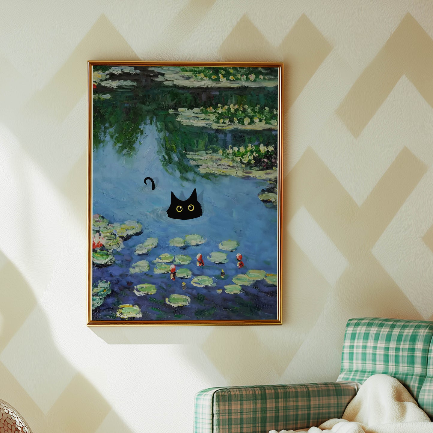 Cat Monet Pond