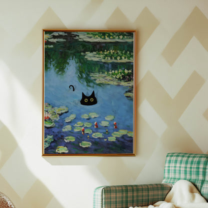 Cat Monet Pond