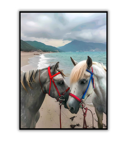 Horses by the Sea printable poster. Available for purchase as a physical poster or digital download.