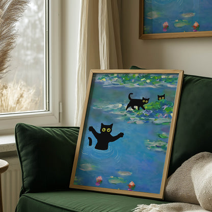 Cats Water Lilies