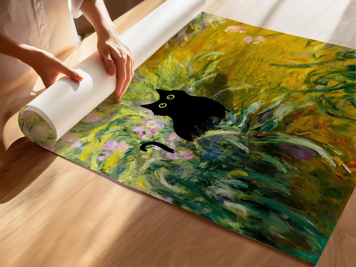 Cat Monet Garden