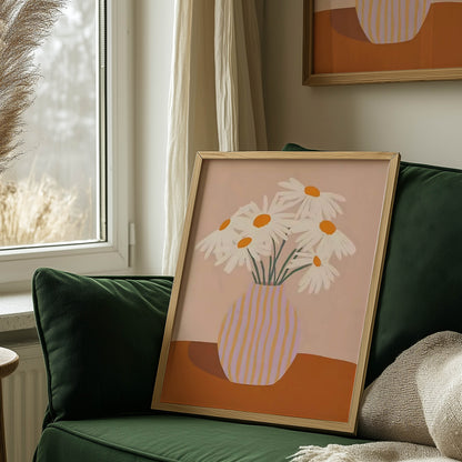Daisies Striped Vase