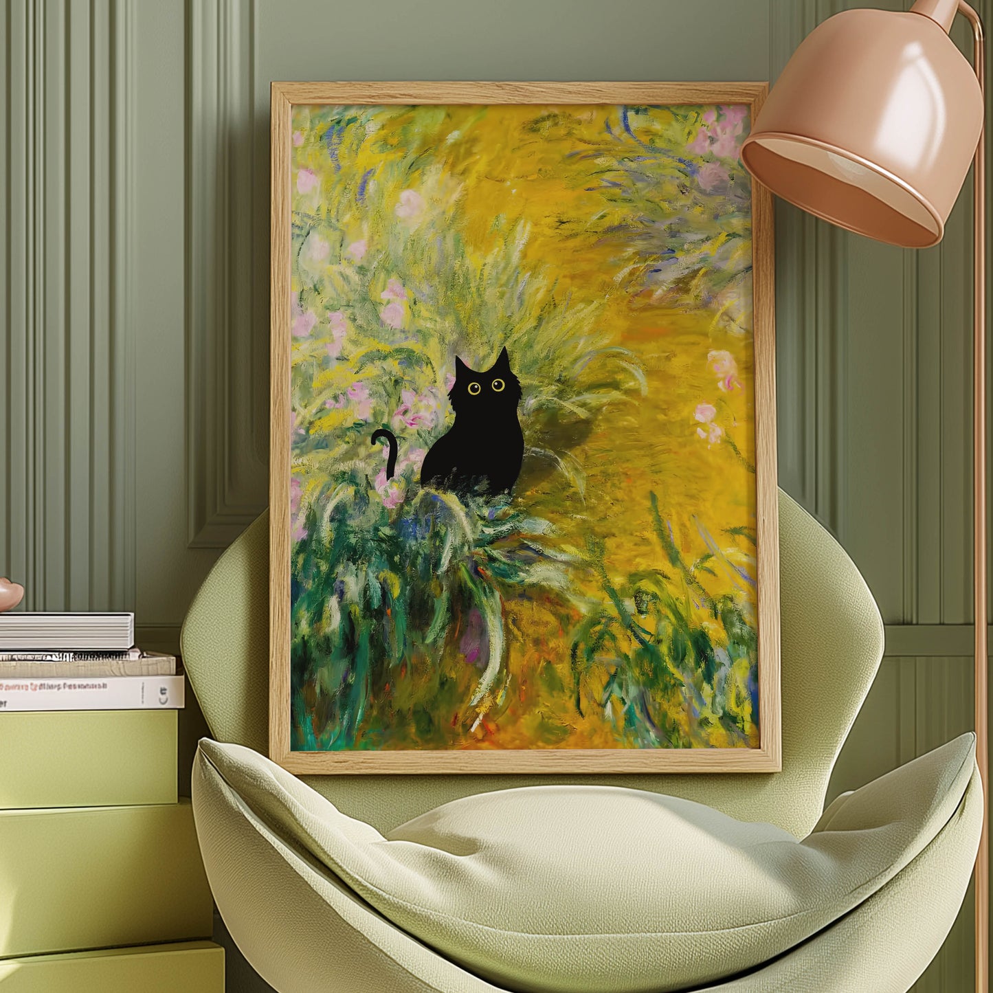 Cat Monet Garden