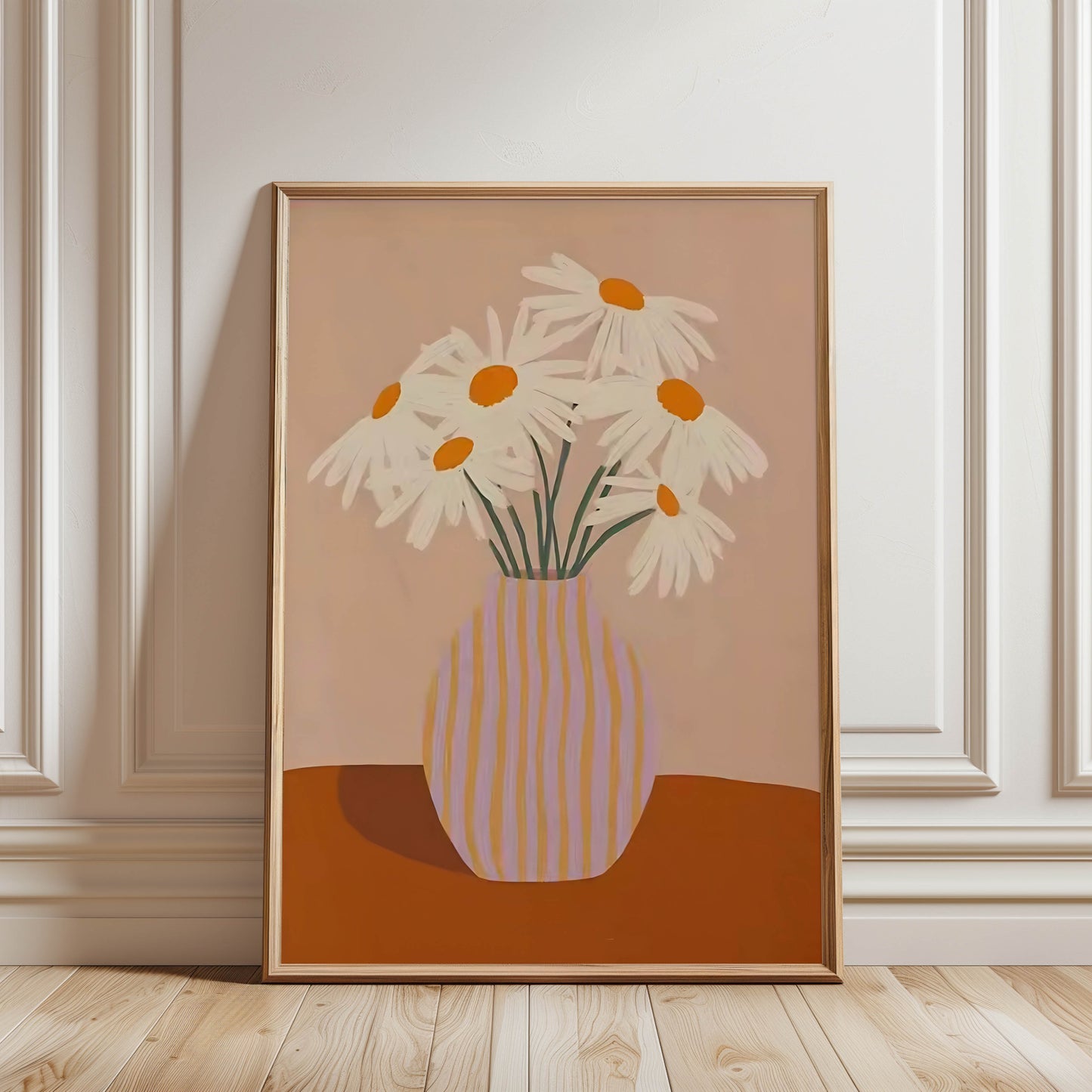 Daisies Striped Vase