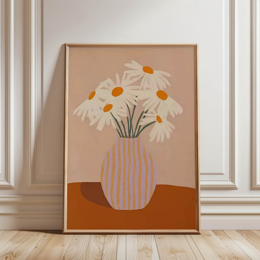 Daisies Striped Vase