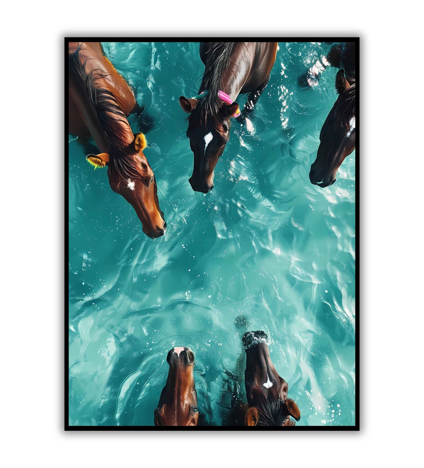 Horse Sea Swim(1 of 2) printable poster. Available for purchase as a physical poster or digital download