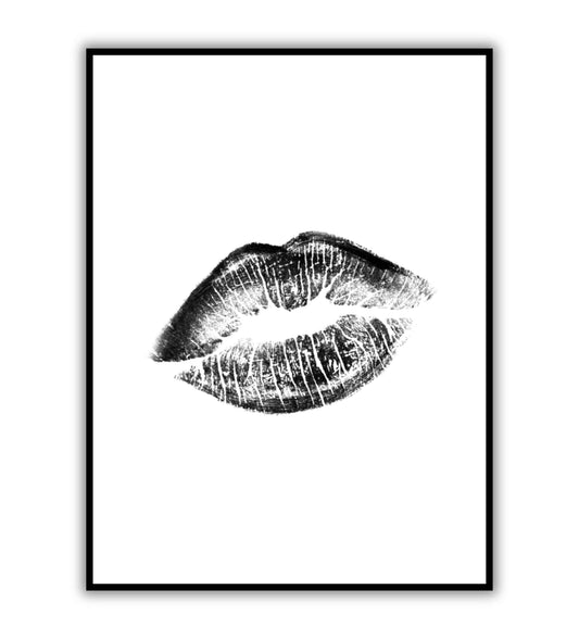 Kiss Mark printable wall art poster. Playful and romantic artwork.