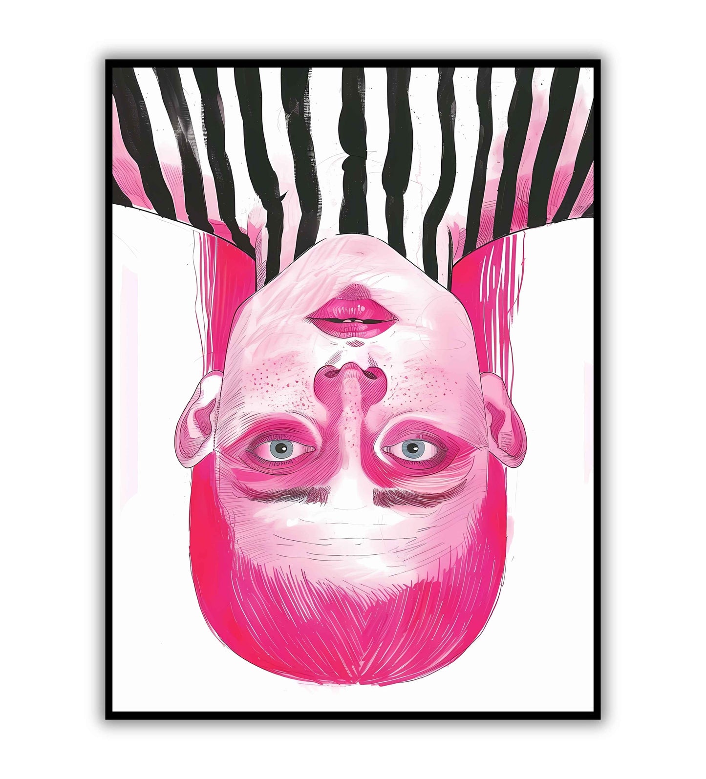 Inverted Pink Portrait printable poster. Available for purchase as a physical poster or digital download.