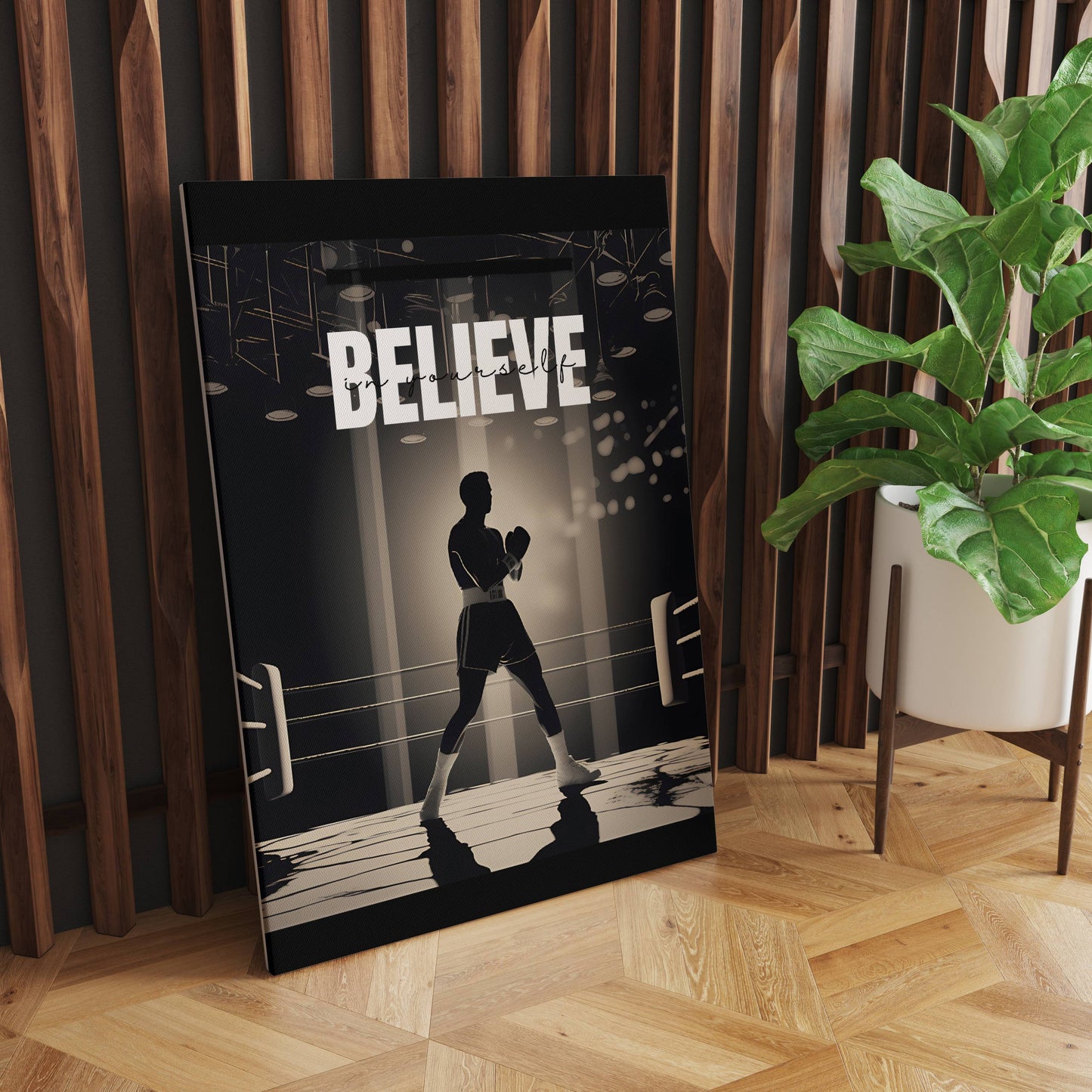 Empowered by Ali Motivational Wall Art of Muhammad Ali - Top angle 