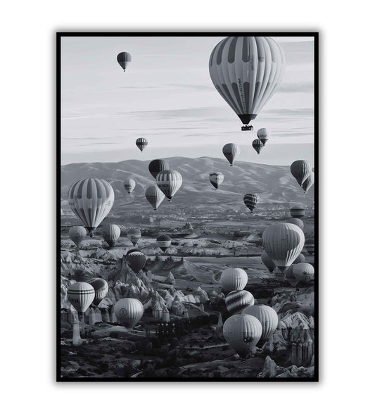 Hot Air Balloons - Printable Wall Art / Poster. Download this awe-inspiring image to add a touch of adventure to your decor.