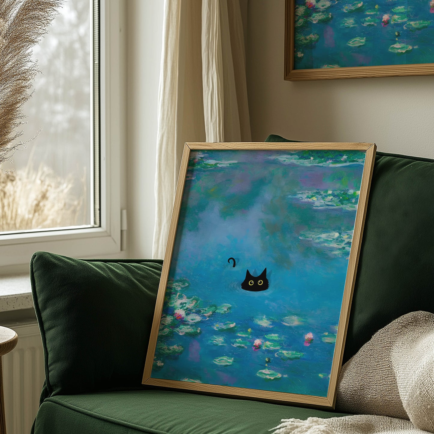 Cat Teal Pond