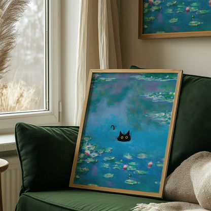 Cat Teal Pond