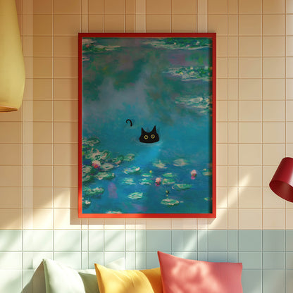 Cat Teal Pond