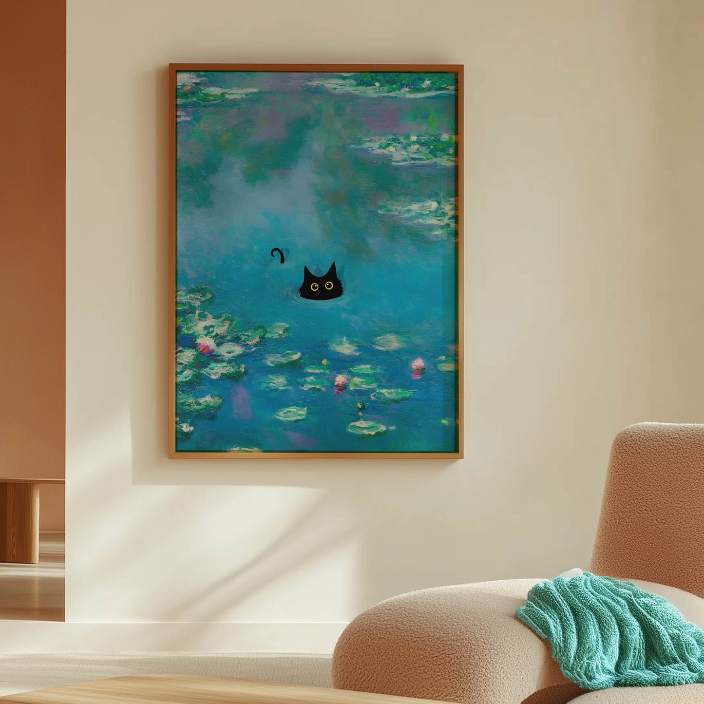 Cat Teal Pond