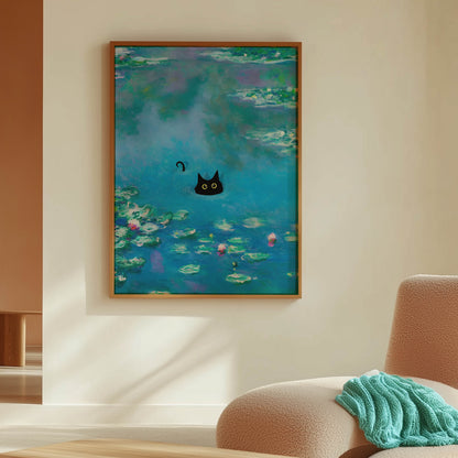 Cat Teal Pond