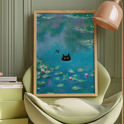 Cat Teal Pond