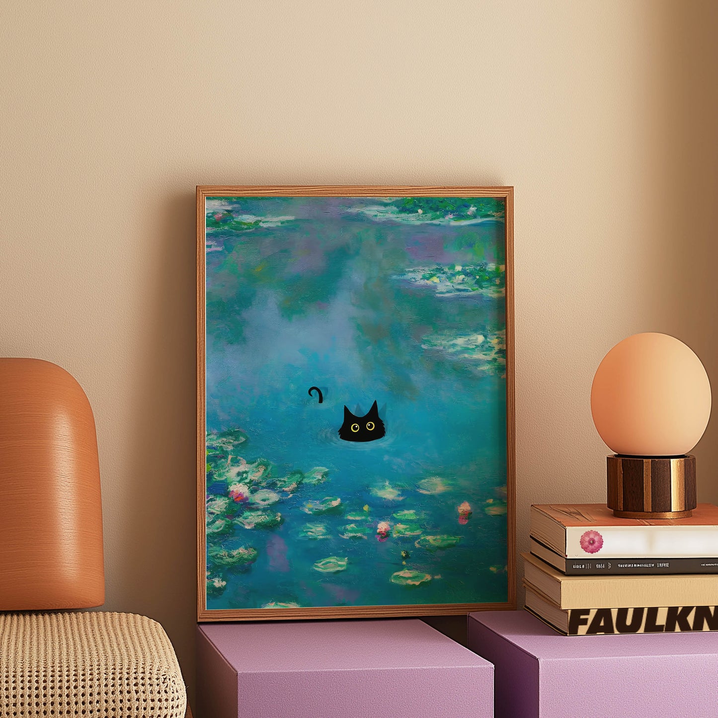 Cat Teal Pond