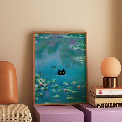 Cat Teal Pond