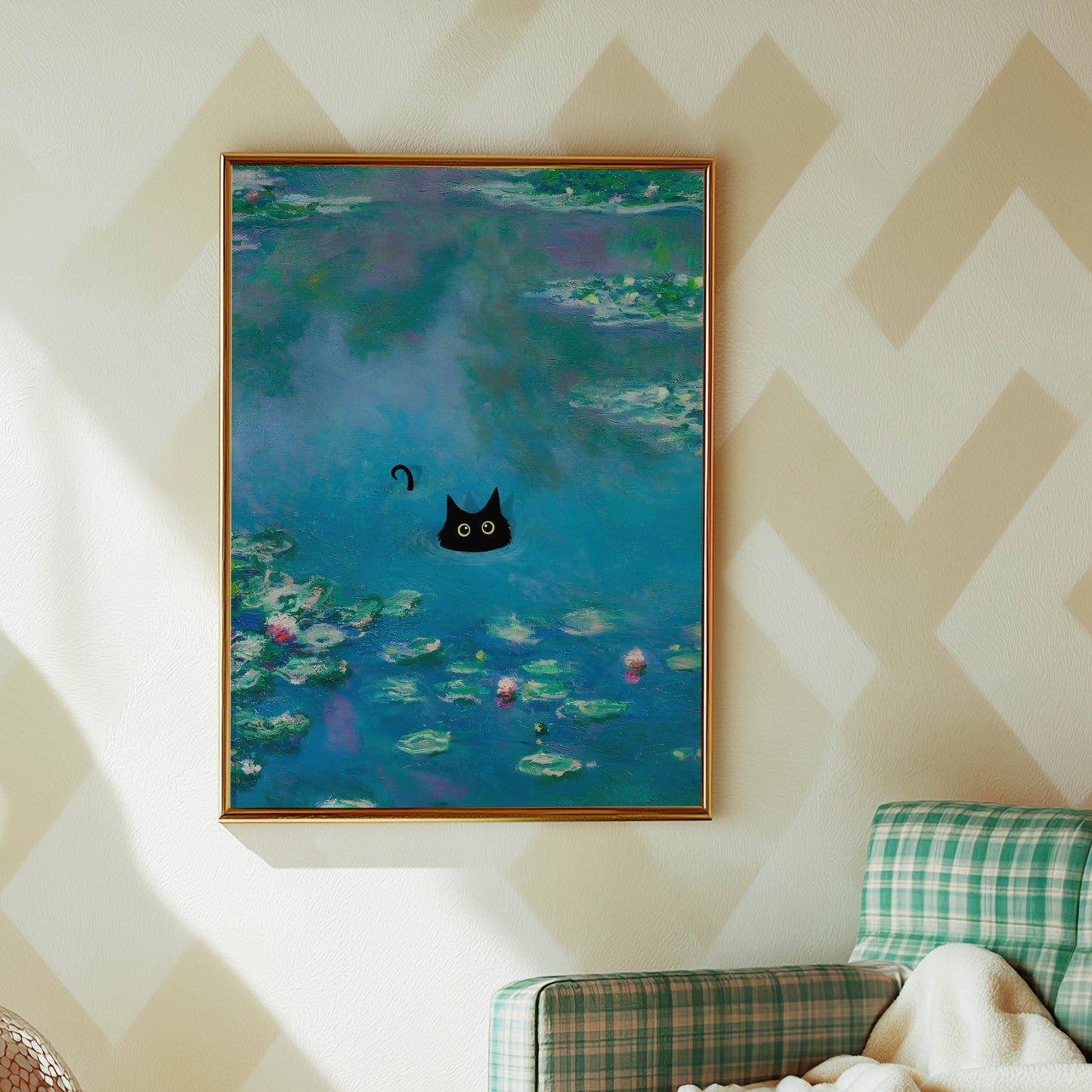 Cat Teal Pond