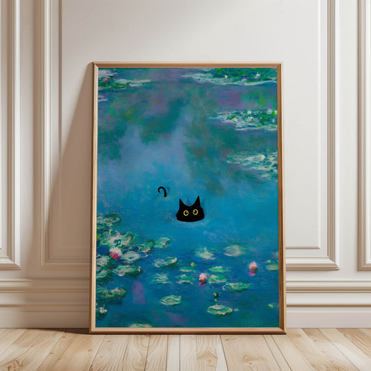 Cat Teal Pond
