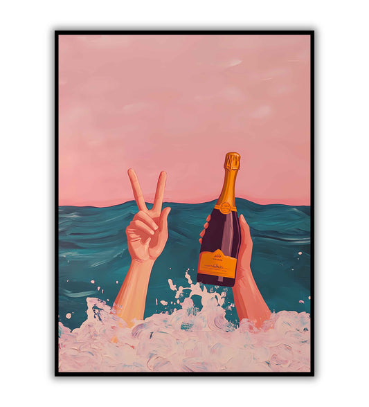 Booze and Peace wall art for party-themed interiors.