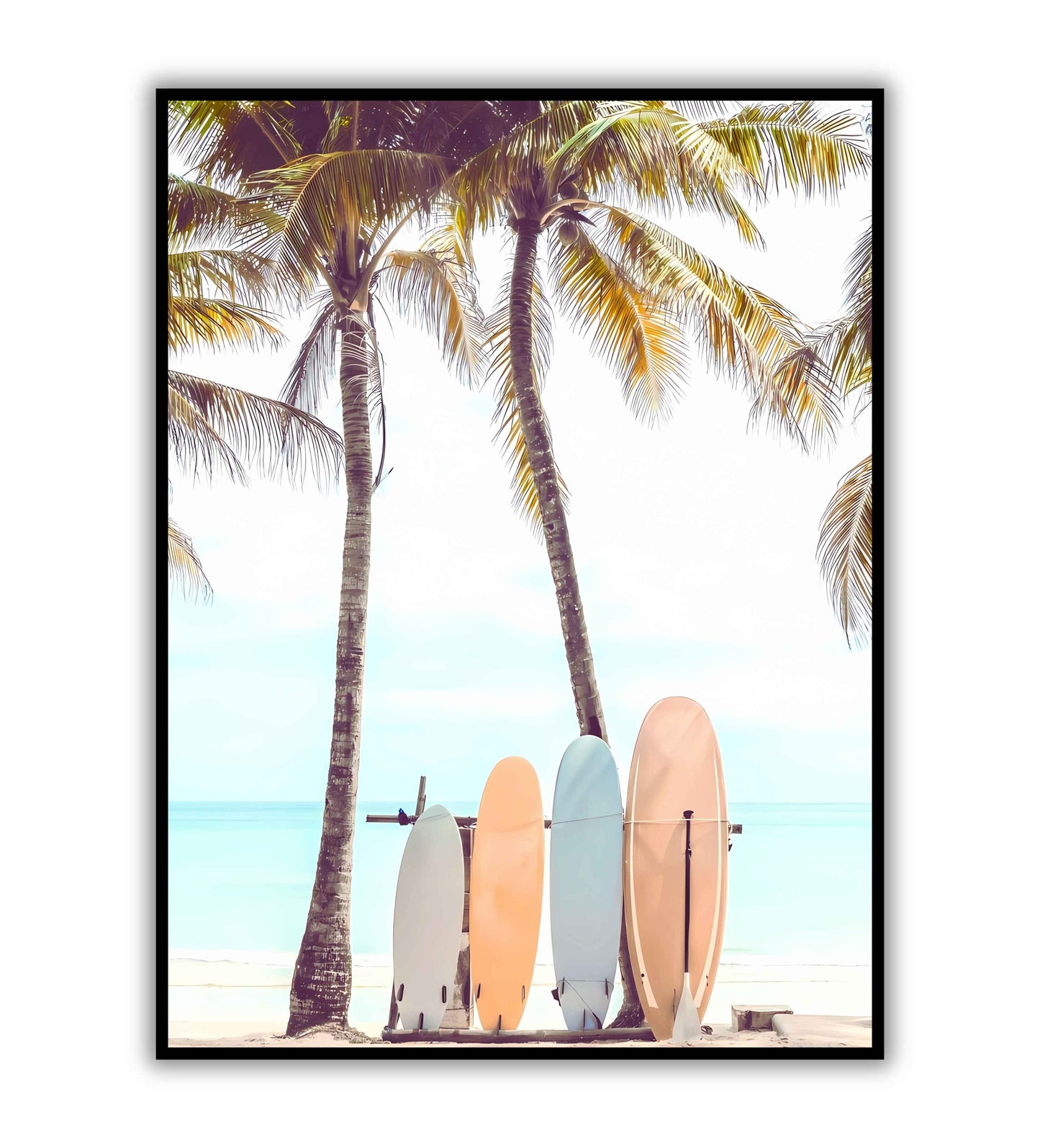 Surfboards by the Beach printable poster. Available for purchase as a physical poster or digital download