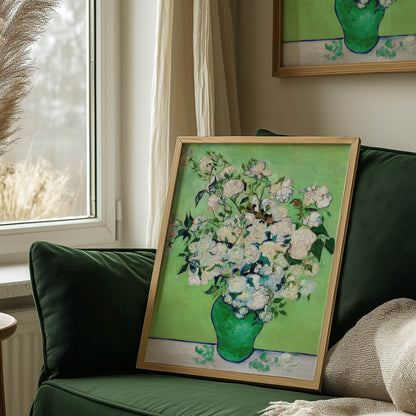 Roses Green Vase