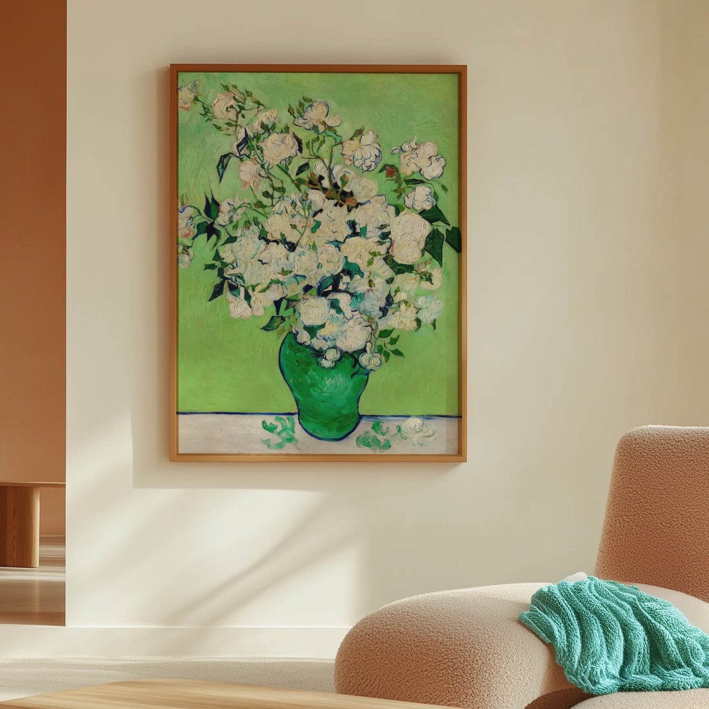Roses Green Vase