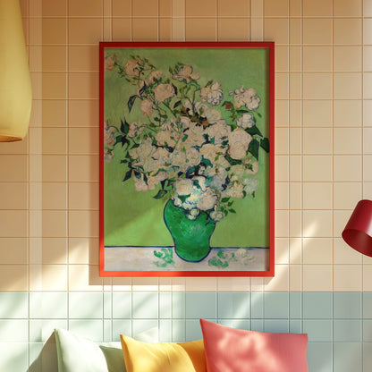 Roses Green Vase