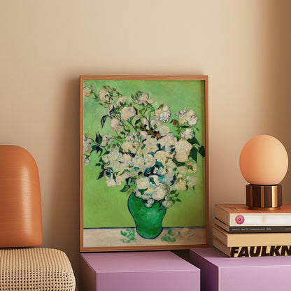 Roses Green Vase