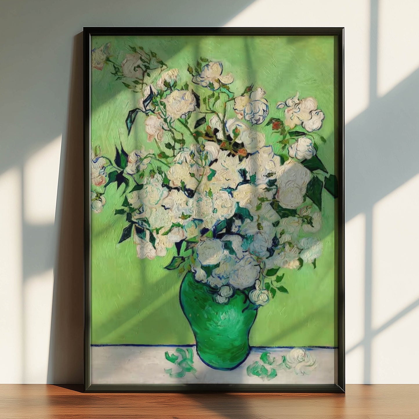 Roses Green Vase