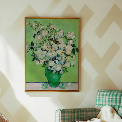 Roses Green Vase