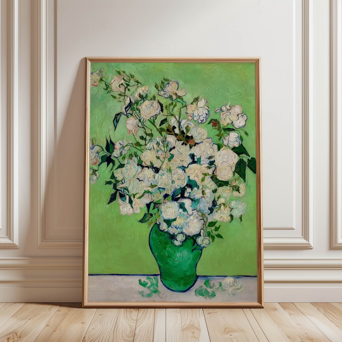Roses Green Vase