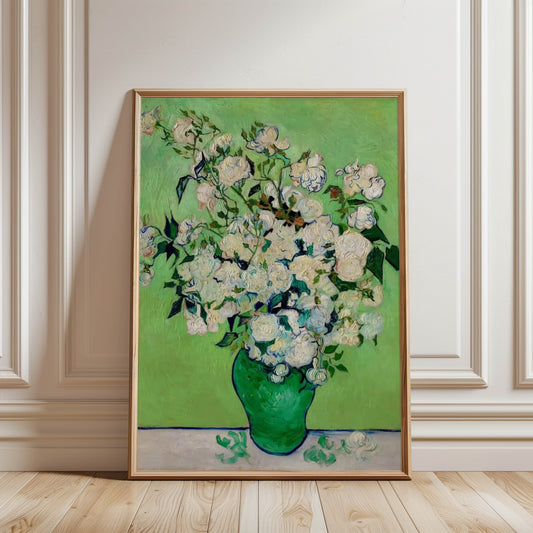 Roses Green Vase