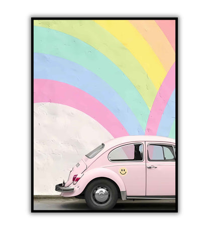 Pink Car printable poster. Available for purchase as a physical poster or digital download.